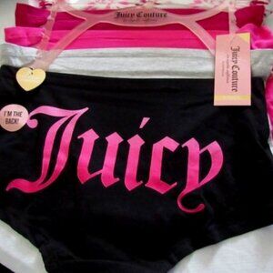 Juicy Couture Boyshort Panties Small, Medium, Large JC9785 95% Cotton 5 PK Pink